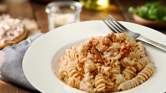 Pasta con salsa cremosa de nuez